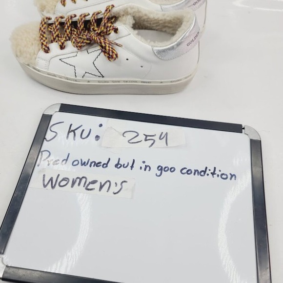 Golden Goose Women's White Silver Leather Fashion Sneaker Shoes Size 6 - Picture 7 of 7